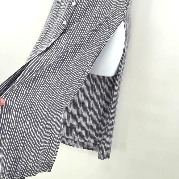 Melrose and Market Blue Stripe Lightweight Cut Out Midi Cover Up Top S - Picture 8 of 13